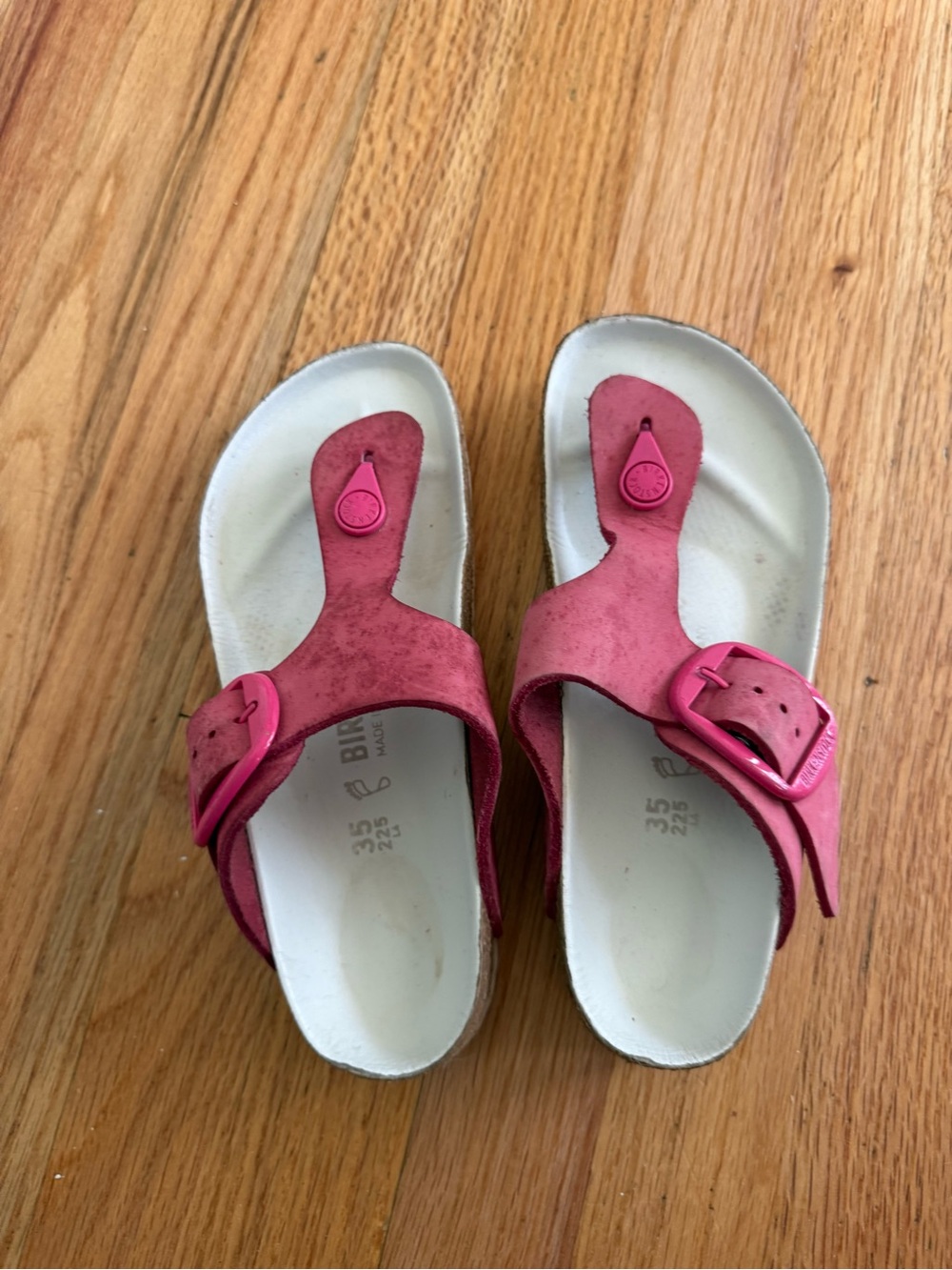 Birkenstock Pink Suede Thong Sandals
